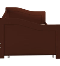 Ausziehsofa Bettgestell Dunkelbraun Kiefernholz 90×200 cm