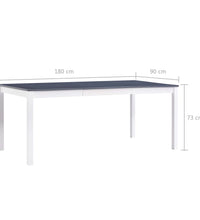 Esstisch Weiß und Grau 180 x 90 x 73 cm Kiefernholz