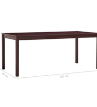 Esstisch Dunkelbraun 180 x 90 x 73 cm Kiefernholz