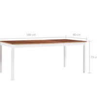 Esstisch Weiß und Braun 180 x 90 x 73 cm Kiefernholz