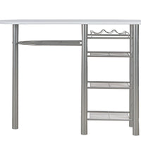 3-tlg. Bar-Set mit Regalen Holz und Stahl Weiß
