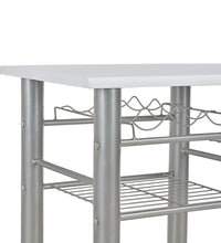 3-tlg. Bar-Set mit Regalen Holz und Stahl Weiß