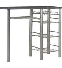 3-tlg. Bar-Set mit Regalen Holz und Stahl Schwarz