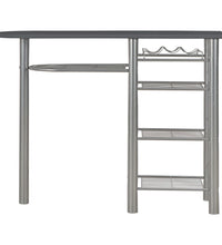 3-tlg. Bar-Set mit Regalen Holz und Stahl Schwarz