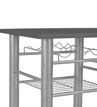3-tlg. Bar-Set mit Regalen Holz und Stahl Schwarz