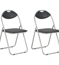 Klappbare Esszimmerstühle 2 Stk. Schwarz Kunstleder