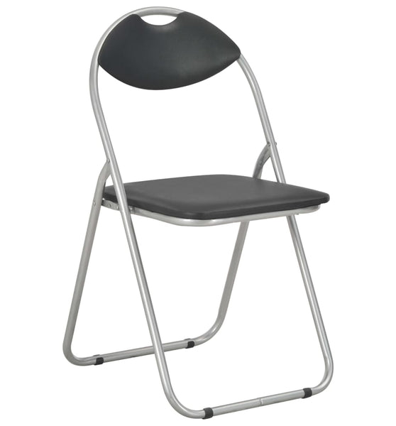 Klappbare Esszimmerstühle 2 Stk. Schwarz Kunstleder