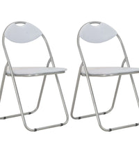Klappbare Esszimmerstühle 2 Stk. Weiß Kunstleder