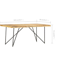 Esstisch 180×90×76 cm Mango Massivholz