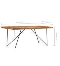 Esstisch 180 x 90 x 76 cm Massivholz Akazie