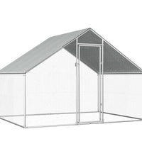 Outdoor-Hühnerkäfig 2,75x2x1,92 m Verzinkter Stahl
