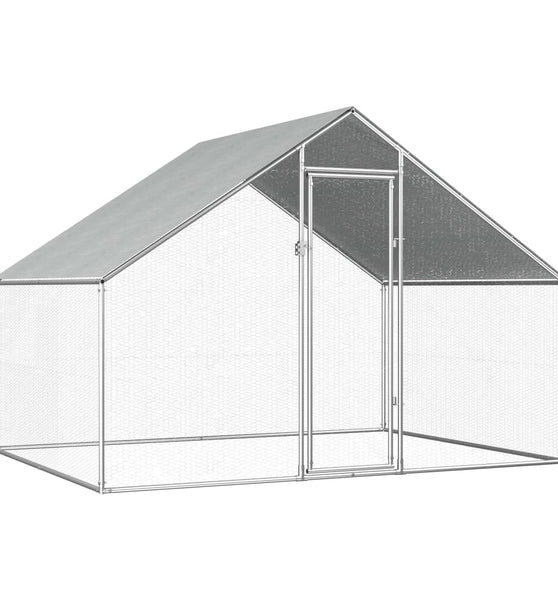 Outdoor-Hühnerkäfig 2,75x2x1,92 m Verzinkter Stahl