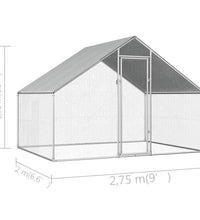 Outdoor-Hühnerkäfig 2,75x2x1,92 m Verzinkter Stahl