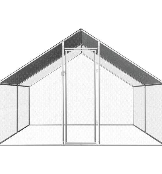 Outdoor-Hühnerkäfig 2,75x4x1,92 m Verzinkter Stahl
