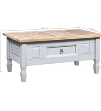 Couchtisch Mexiko-Stil Kiefernholz Grau 100x55x44 cm