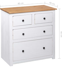 Sideboard Weiß 80x40x83 cm Kiefernholz Panama