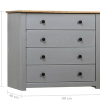 Sideboard Grau 80x40x73 cm Kiefernholz Panama