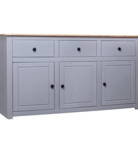 Sideboard Grau 135x40x80 cm Kiefernholz Panama