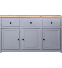 Sideboard Grau 135x40x80 cm Kiefernholz Panama