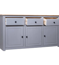 Sideboard Grau 135x40x80 cm Kiefernholz Panama