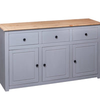 Sideboard Grau 135x40x80 cm Kiefernholz Panama