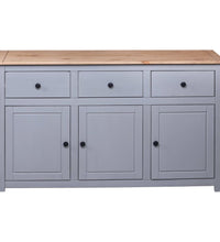 Sideboard Grau 135x40x80 cm Kiefernholz Panama