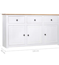 Sideboard Weiß 135x40x80 cm Kiefernholz Panama