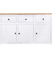 Sideboard Weiß 135x40x80 cm Kiefernholz Panama
