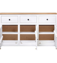 Sideboard Weiß 135x40x80 cm Kiefernholz Panama
