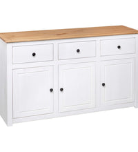 Sideboard Weiß 135x40x80 cm Kiefernholz Panama