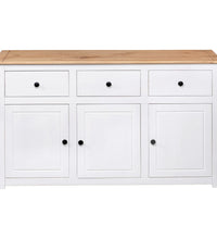 Sideboard Weiß 135x40x80 cm Kiefernholz Panama