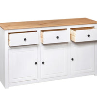 Sideboard Weiß 135x40x80 cm Kiefernholz Panama