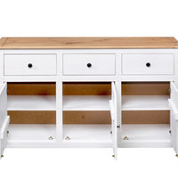 Sideboard Weiß 135x40x80 cm Kiefernholz Panama