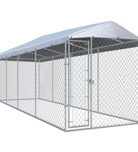 Outdoor-Hundezwinger mit Überdachung 760x190x225 cm
