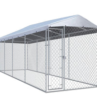 Outdoor-Hundezwinger mit Überdachung 760x190x225 cm