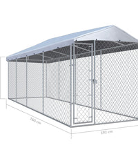 Outdoor-Hundezwinger mit Überdachung 760x190x225 cm