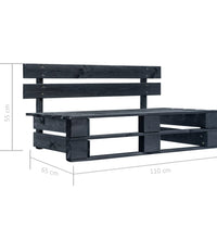 Garten-Palettenbank Holz Schwarz