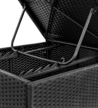 Sonnenliegen mit Auflage 2 Stk. Poly Rattan Schwarz