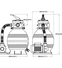 Sandfilterpumpen 2 Stk. 400 W 11.000 L/h