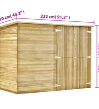 Garten-Gerätehaus 232 x 110 x 170 cm Kiefernholz Imprägniert