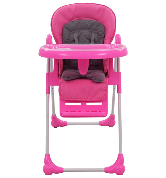 Baby-Hochstuhl Rosa und Grau