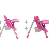 Baby-Hochstuhl Rosa und Grau