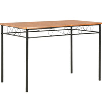 7-tlg. Essgruppe MDF und Stahl Braun