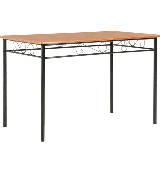 7-tlg. Essgruppe MDF und Stahl Braun