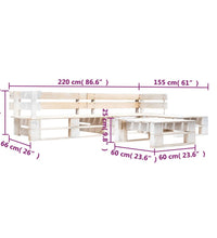 4-tlg. Garten-Paletten-Sofagarnitur Holz Weiß