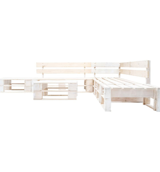 6-tlg. Paletten-Lounge-Set Holz Weiß