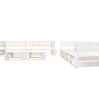 6-tlg. Paletten-Lounge-Set Holz Weiß