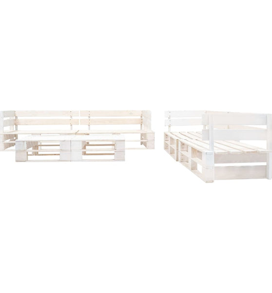 6-tlg. Paletten-Lounge-Set Holz Weiß