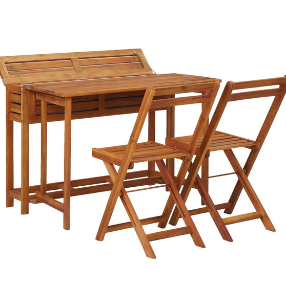 Gartentisch mit Hochbeet und 2 Stühlen Massivholz Akazie