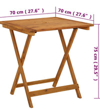 Gartentisch Klappbar 70x70x75 cm Massivholz Akazie